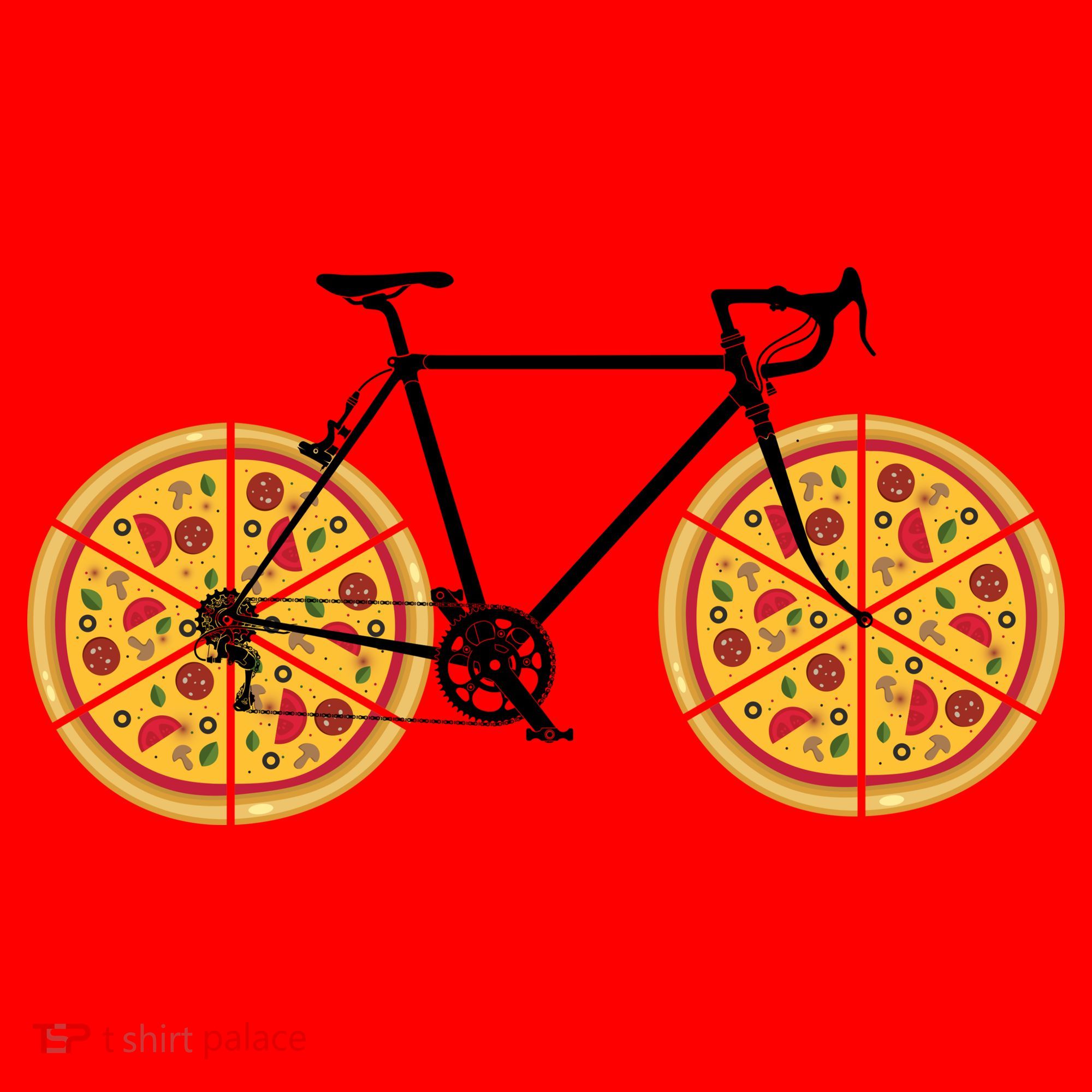 Pizza Bicycle  Santa Hat