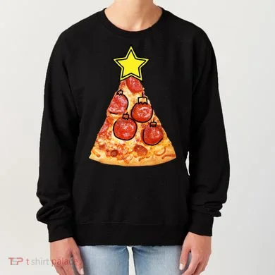 Pizza Christmas Tree Star Women's Sweatshirt