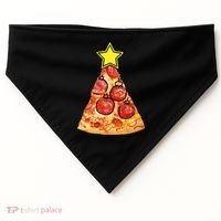 Pizza Christmas Tree Star USA-Made Doggie Bandana thumb 0
