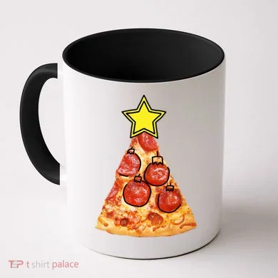 Pizza Christmas Tree Star Coffee Mug