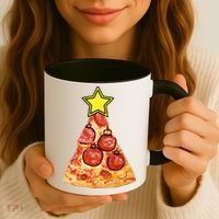 Pizza Christmas Tree Star Coffee Mug thumb 3