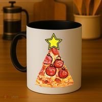 Pizza Christmas Tree Star Coffee Mug thumb 4