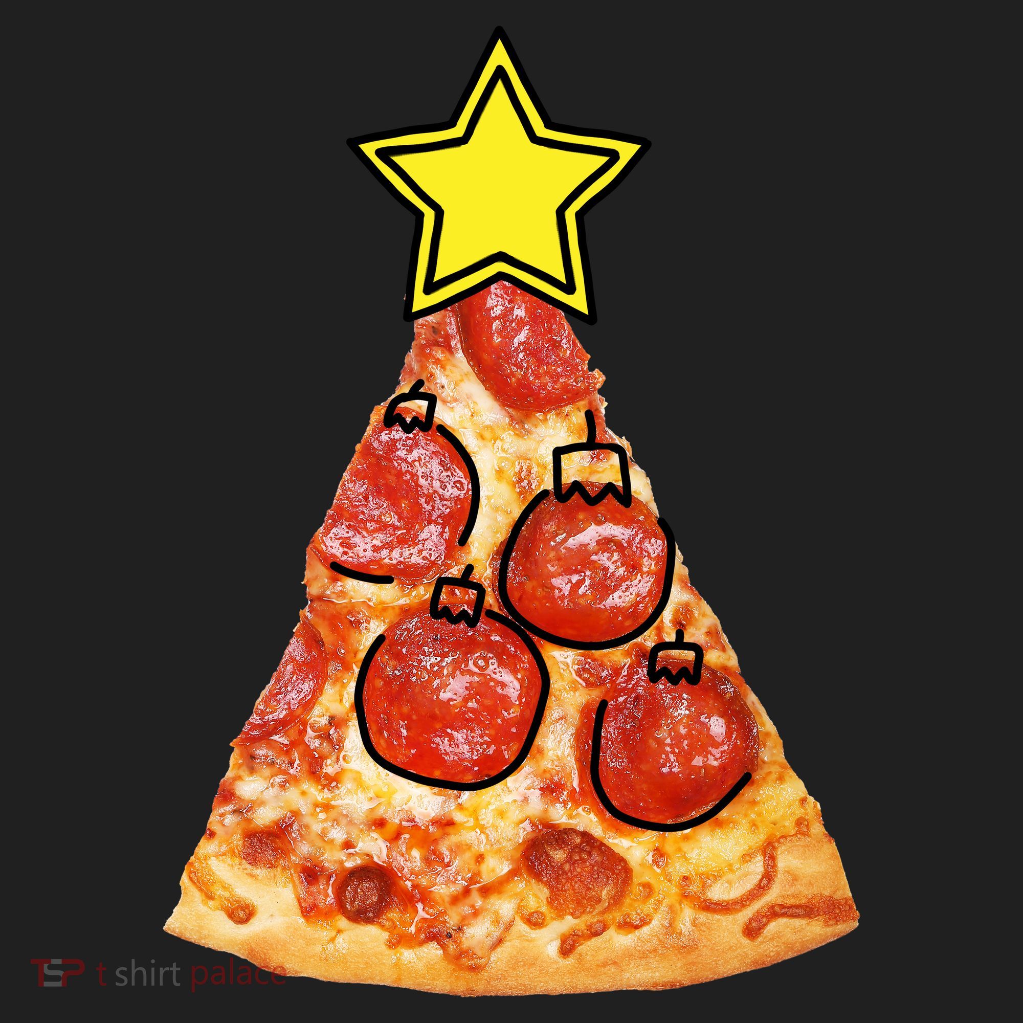 Pizza Christmas Tree Star Beanie