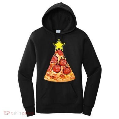 Pizza Christmas Tree Star Women's Hoodie