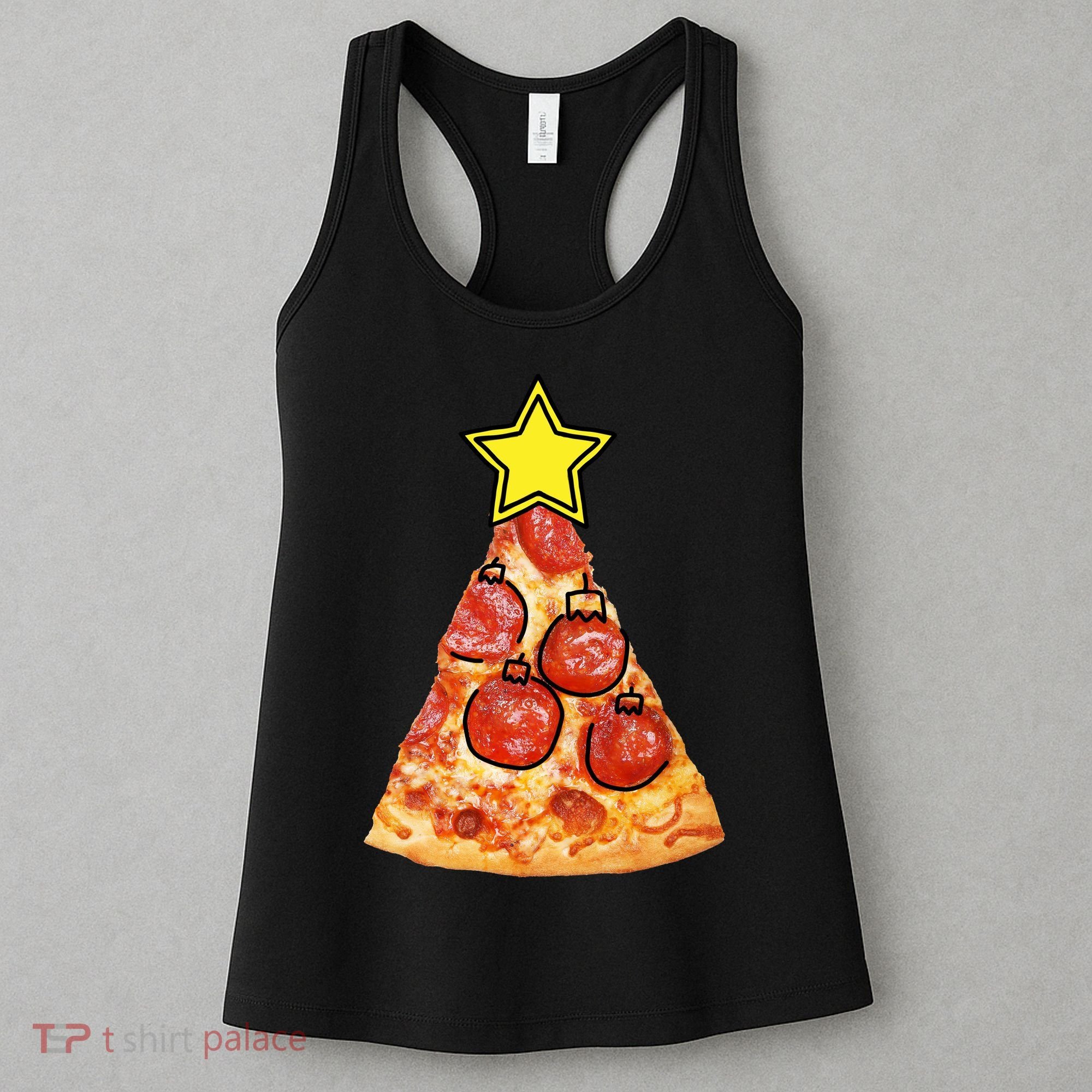 Pizza Christmas Tree Star Women's Tank Top