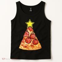 Pizza Christmas Tree Star Tank Top thumb 2