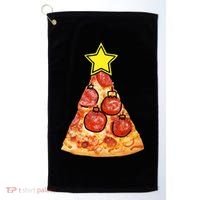 Pizza Christmas Tree Star Golf Towel thumb 0