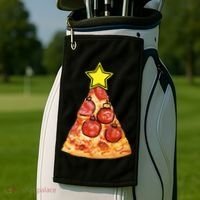 Pizza Christmas Tree Star Golf Towel thumb 2