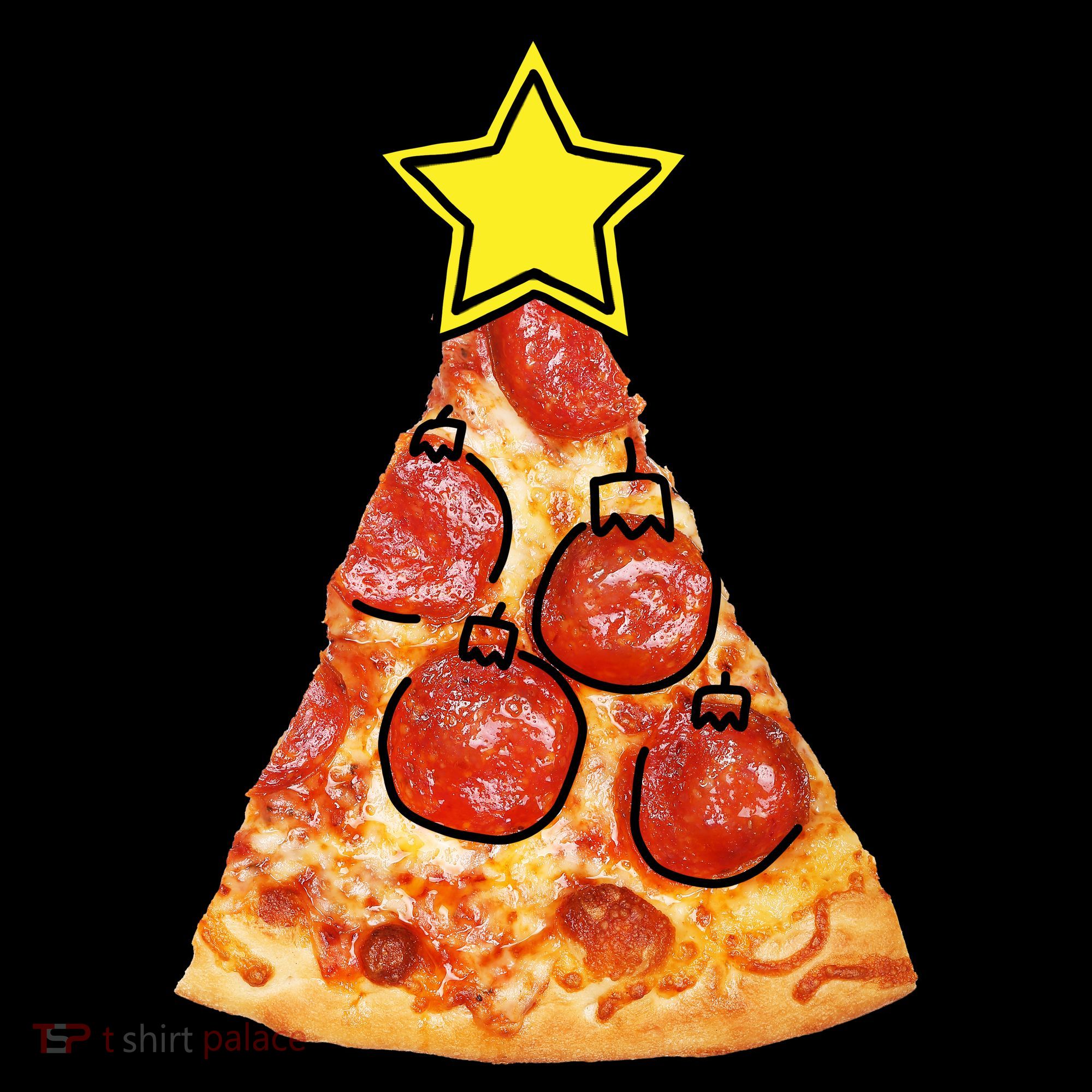 Pizza Christmas Tree Star Tote Bag