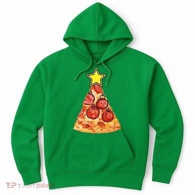 Pizza Christmas Tree Star Hoodie