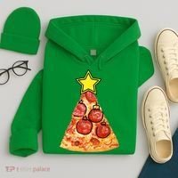 Pizza Christmas Tree Star Hoodie thumb 4