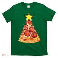 Pizza Christmas Tree Star T-Shirt thumb 0