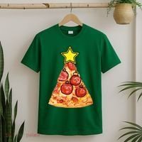 Pizza Christmas Tree Star T-Shirt thumb 2