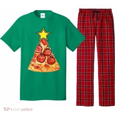 Pizza Christmas Tree Star Pajama Set