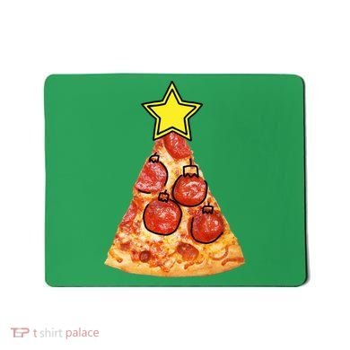 Pizza Christmas Tree Star Mousepad
