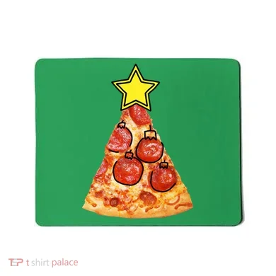Pizza Christmas Tree Star Mousepad