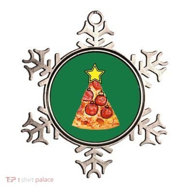 Pizza Christmas Tree Star Ornament