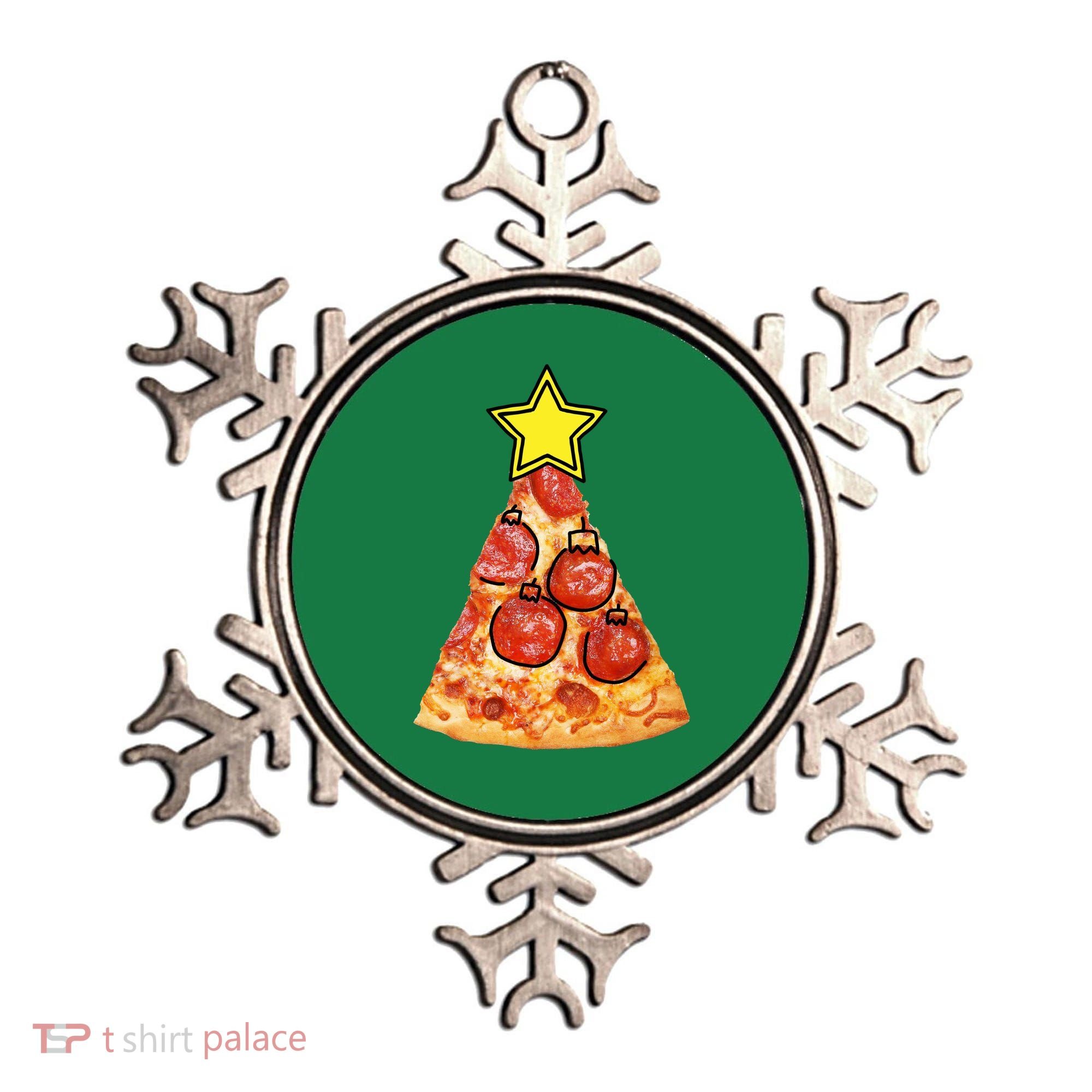 Pizza Christmas Tree Star Ornament