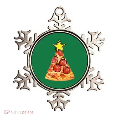 Pizza Christmas Tree Star Ornament