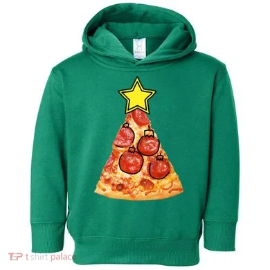 Pizza Christmas Tree Star Toddler Hoodie