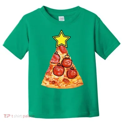 Pizza Christmas Tree Star Toddler T-Shirt