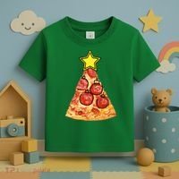 Pizza Christmas Tree Star Toddler T-Shirt thumb 3
