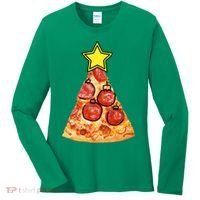 Pizza Christmas Tree Star Women's Long Sleeve Shirt thumb 0