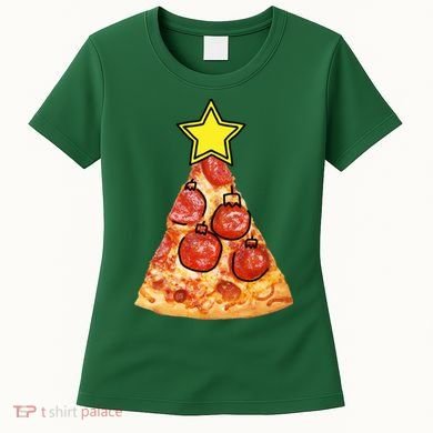 Pizza Christmas Tree Star Women's T-Shirt
