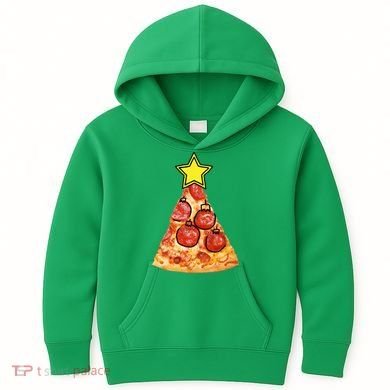 Pizza Christmas Tree Star Kids Hoodie
