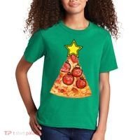 Pizza Christmas Tree Star Kids T-Shirt thumb 2