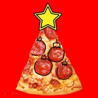 Pizza Christmas Tree Star Santa Hat thumb 1