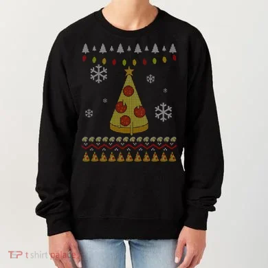 Pizza Christmas Tree Ugly Women's Sweatshirt