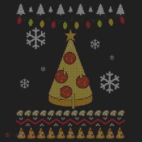 Pizza Christmas Tree Ugly Women's Sweatshirt thumb 2