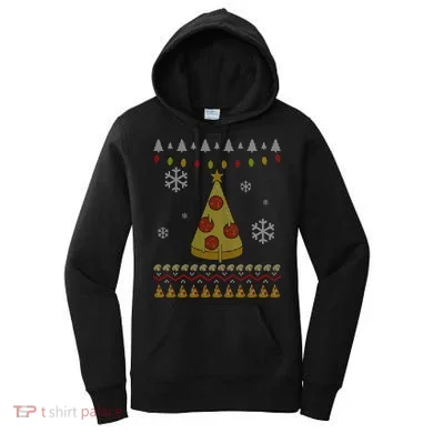 Pizza Christmas Tree Ugly Women's Hoodie