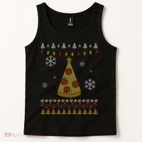 Pizza Christmas Tree Ugly Tank Top thumb 2
