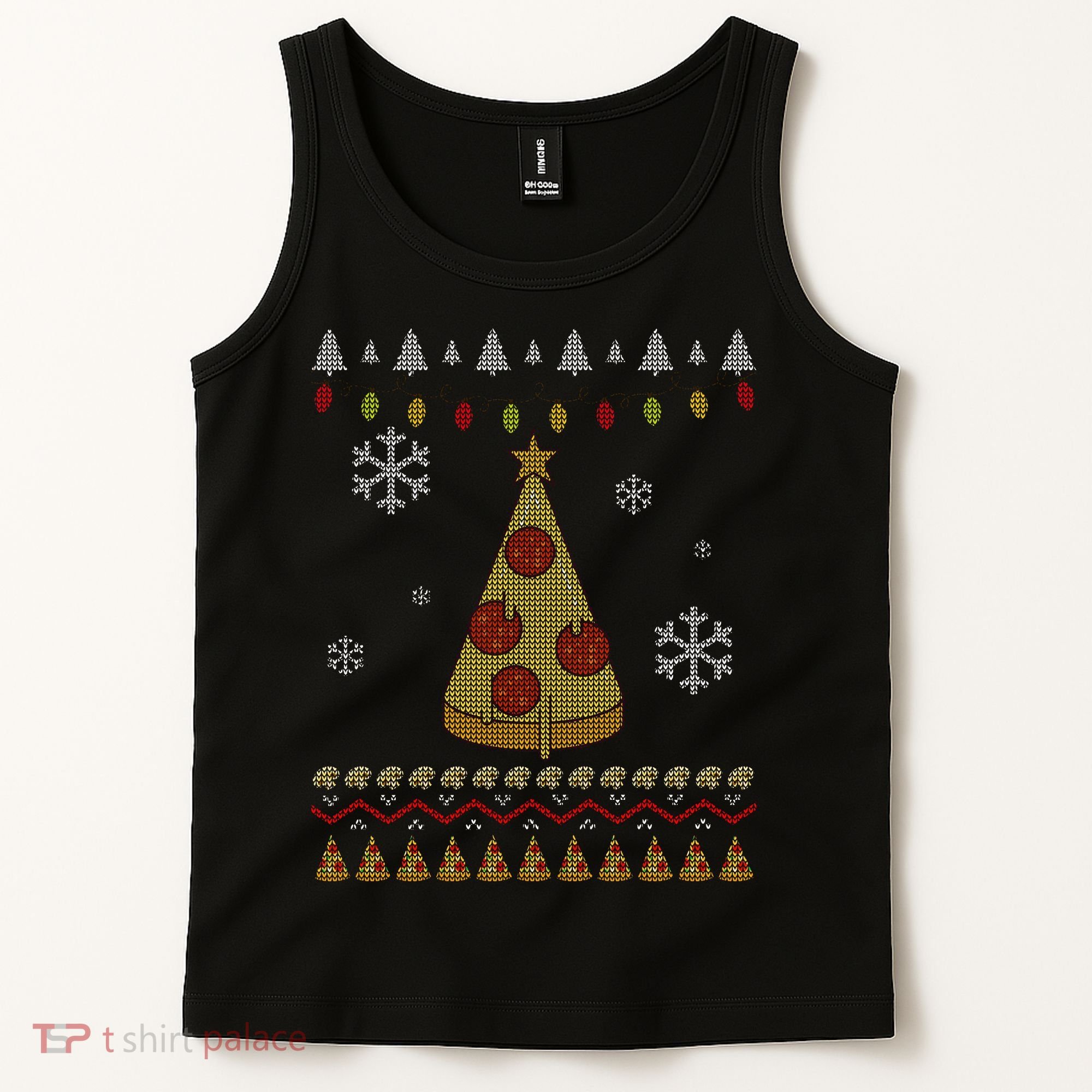 Pizza Christmas Tree Ugly Tank Top