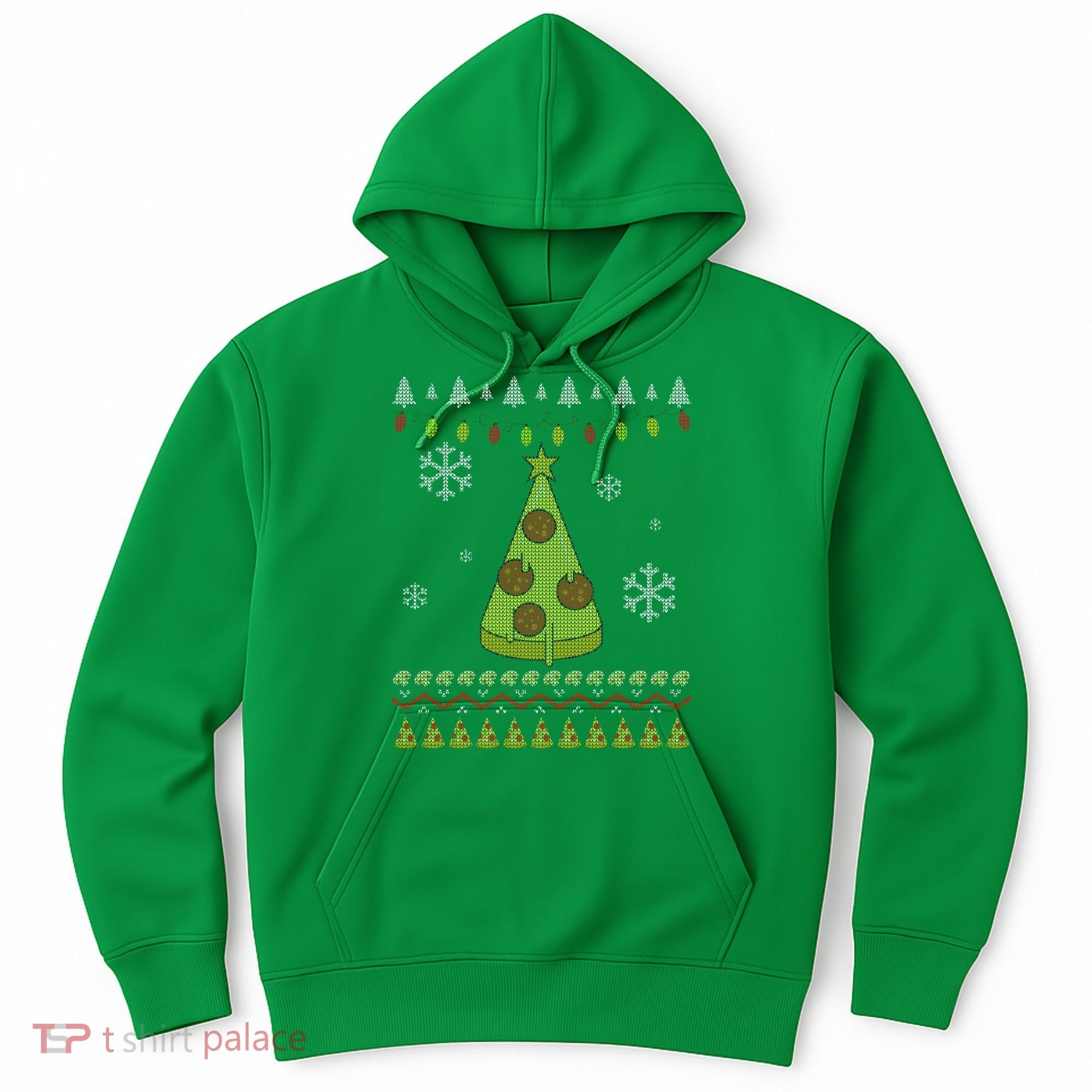 Pizza Christmas Tree Ugly Hoodie
