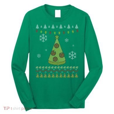 Pizza Christmas Tree Ugly Long Sleeve Shirt