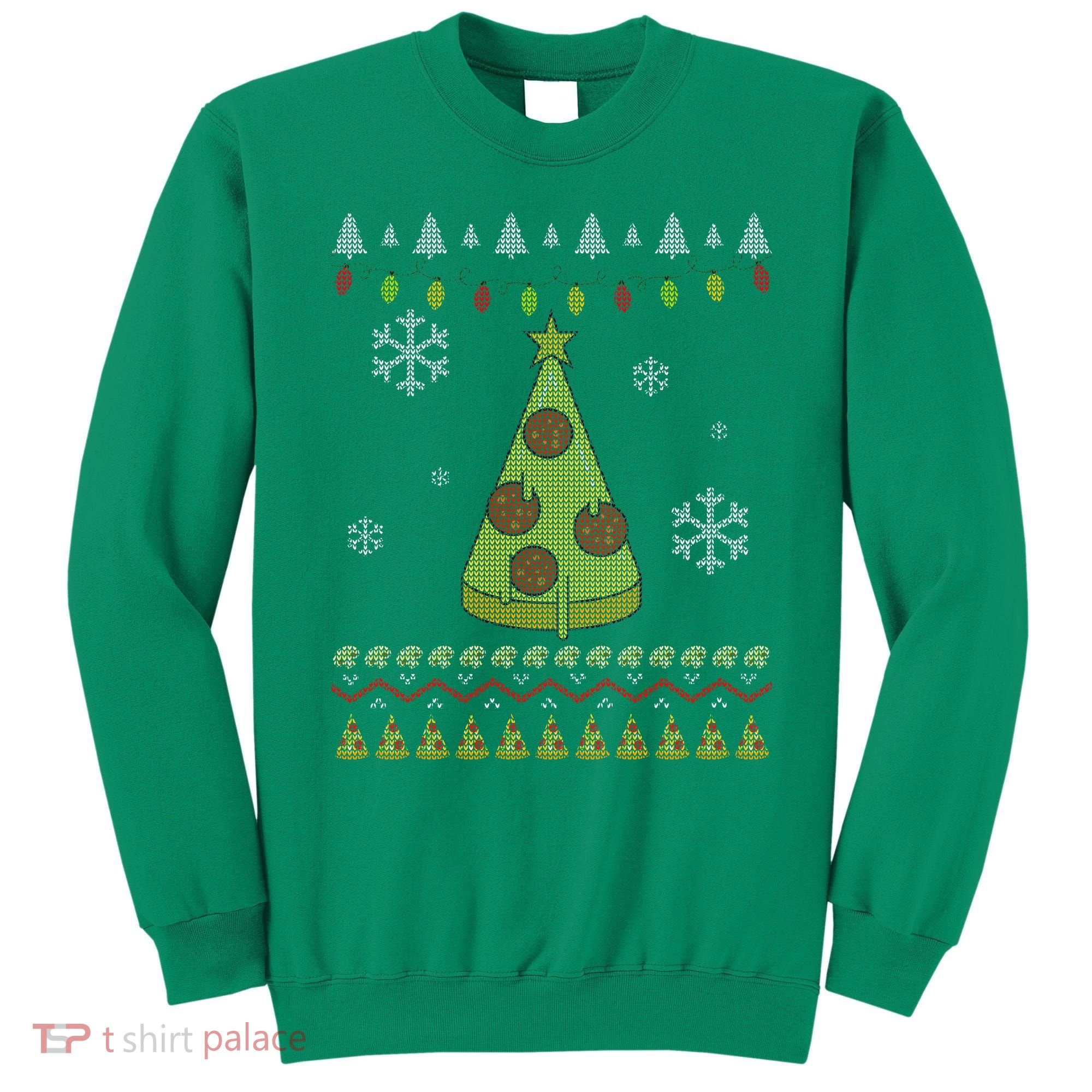 Pizza Christmas Tree Ugly Sweatshirt