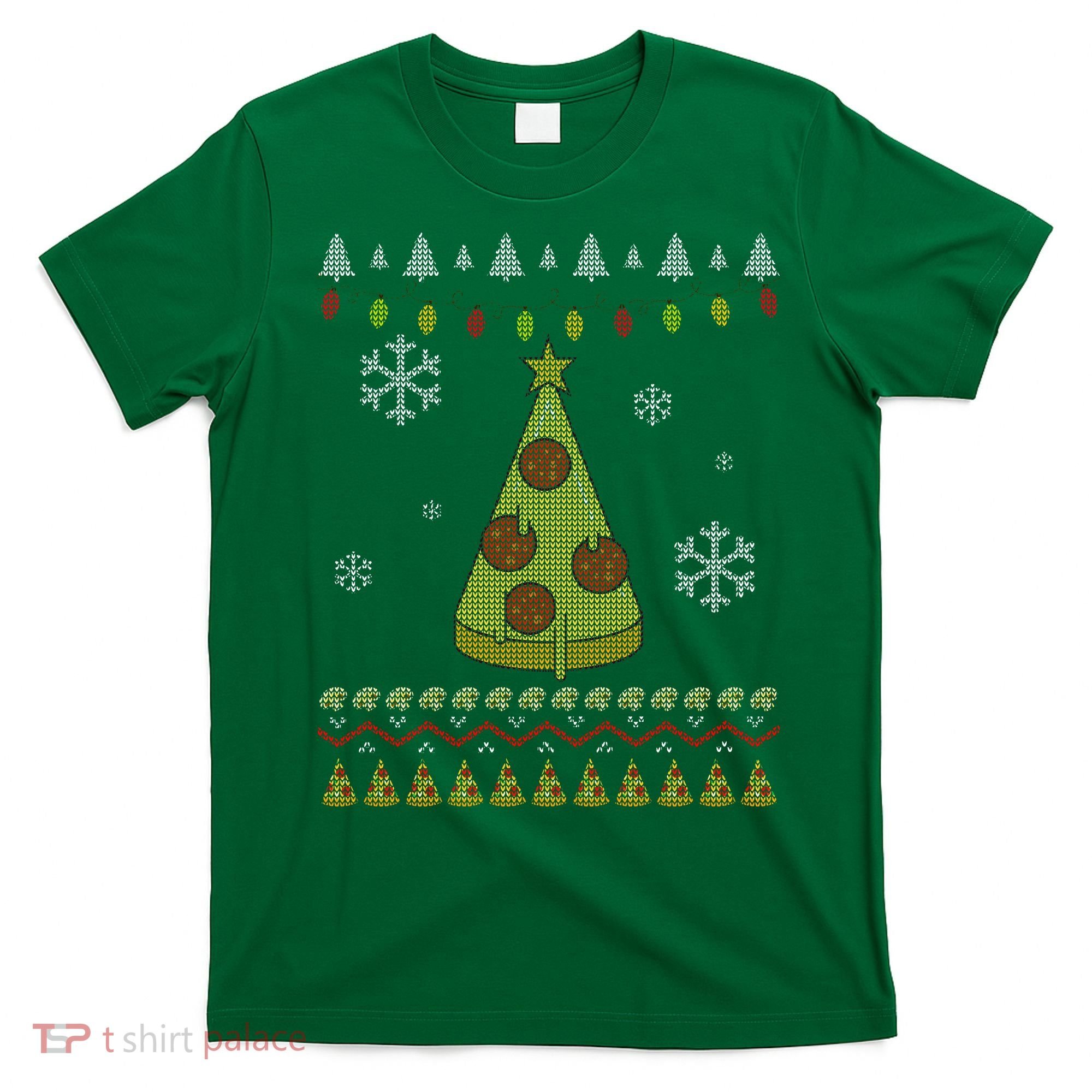 Pizza Christmas Tree Ugly T-Shirt