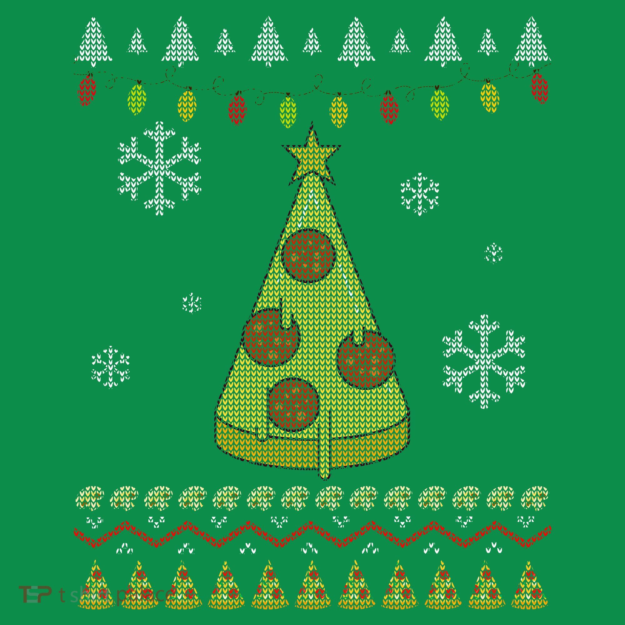 Pizza Christmas Tree Ugly T-Shirt