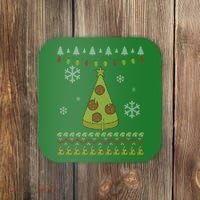 Pizza Christmas Tree Ugly Coaster thumb 0