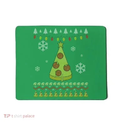Pizza Christmas Tree Ugly Mousepad