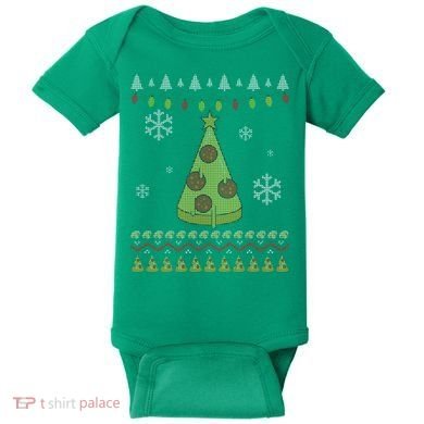 Pizza Christmas Tree Ugly Baby Bodysuit