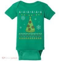 Pizza Christmas Tree Ugly Baby Bodysuit thumb 0