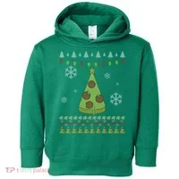 Pizza Christmas Tree Ugly Toddler Hoodie thumb 0