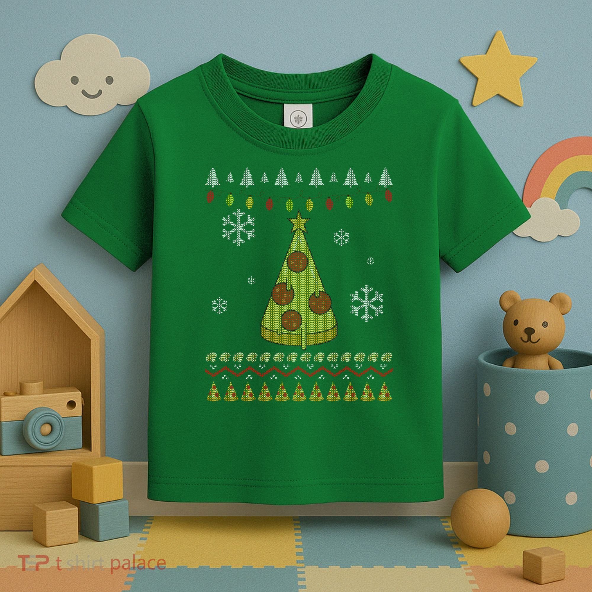 Pizza Christmas Tree Ugly Toddler T-Shirt