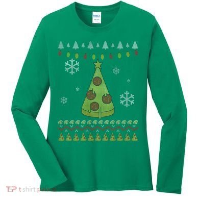 Pizza Christmas Tree Ugly Women's Long Sleeve Shirt