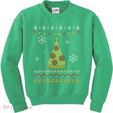 Pizza Christmas Tree Ugly Kids Sweatshirt