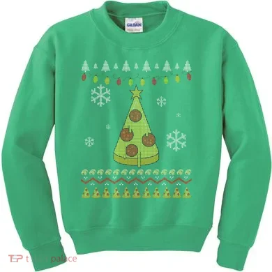 Pizza Christmas Tree Ugly Kids Sweatshirt